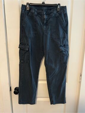 American Eagle Washed Black Straight Leg Cargo Pants